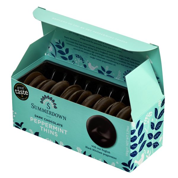 Summerdown, Dark Chocolate Peppermint Thins, 150g